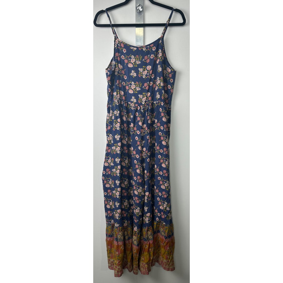 NEW Natural Life Zoe Wide-Leg Jumpsuit Size M Slate Floral Blooms Multicolor C29 - Picture 7 of 9